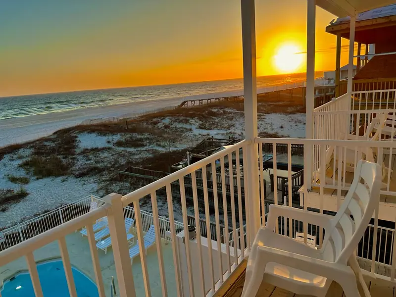 Sunset over the Gulf from the balcony