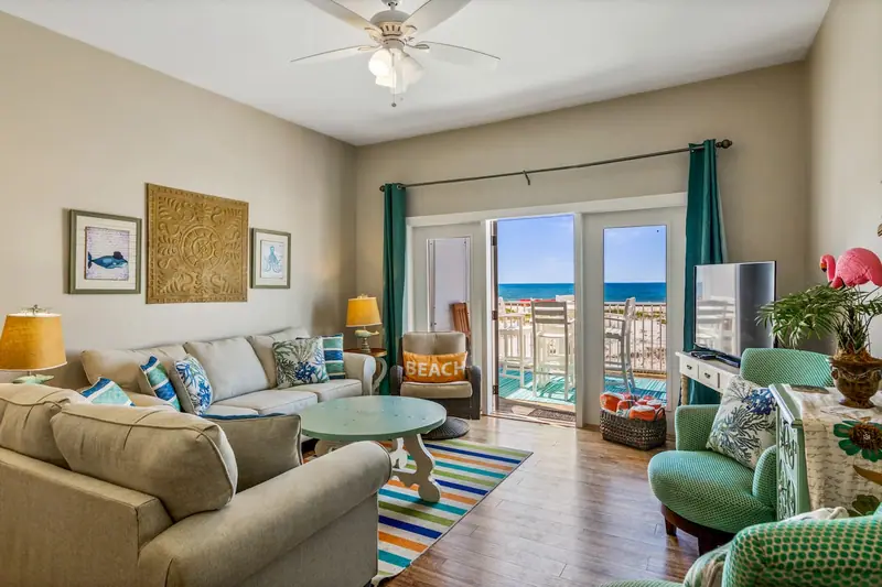 Side B living room, Beachfront Duplex